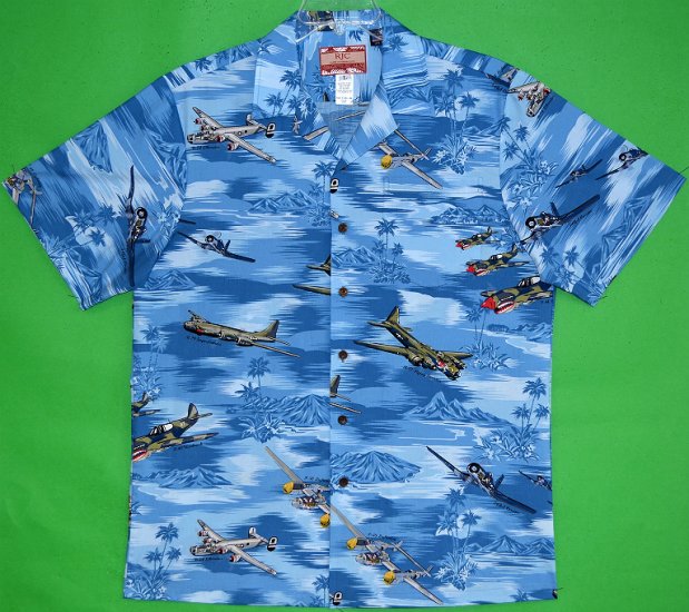 ☞ NEW PATTERN ☜Pacific Warbirds Shirt 102C.1005 Blue - Click Image to Close