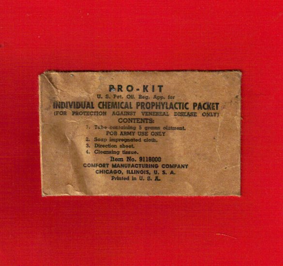 WW II U.S. G.I. Individual Chemical Prophylactic Packet - Click Image to Close