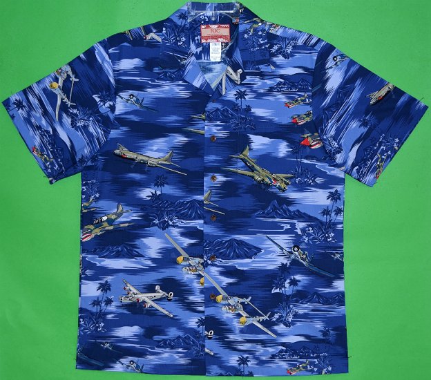 ☞ NEW PATTERN ☜Pacific Warbirds Shirt 102C.1005 Navy - Click Image to Close