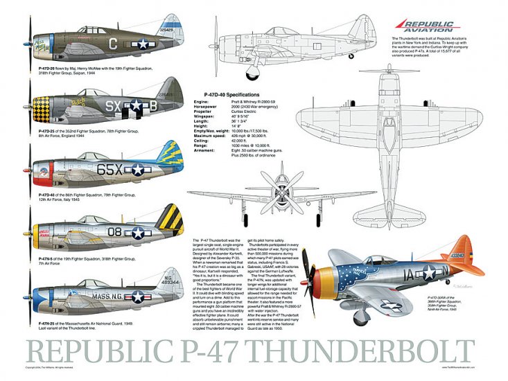 P-47 Thunderbolt Data Poster - Click Image to Close