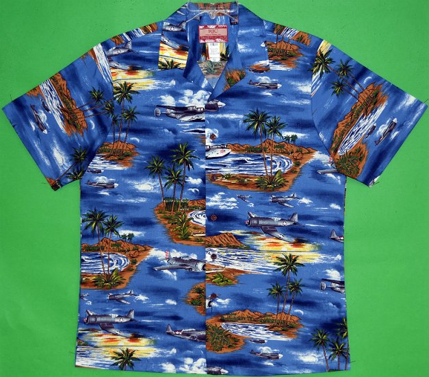 ☞ NEW PATTERN ☜Pacific Warbirds Shirt 102C.1004 Navy - Click Image to Close