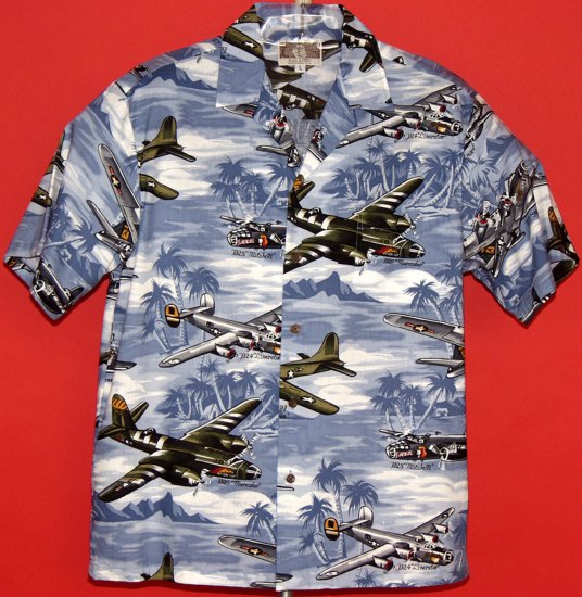 WW II Bombers Shirt 250.445R Blue - Click Image to Close