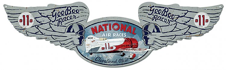 National Air Races Pilot Wing Metal Sign - Click Image to Close