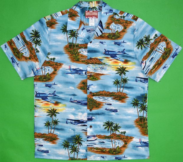 ☞ NEW PATTERN ☜ Pacific Warbirds Shirt 102C.1004 Blue - Click Image to Close