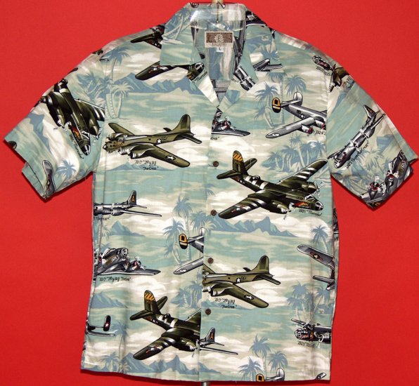 WW II Bombers Shirt 250.445R Green - Click Image to Close